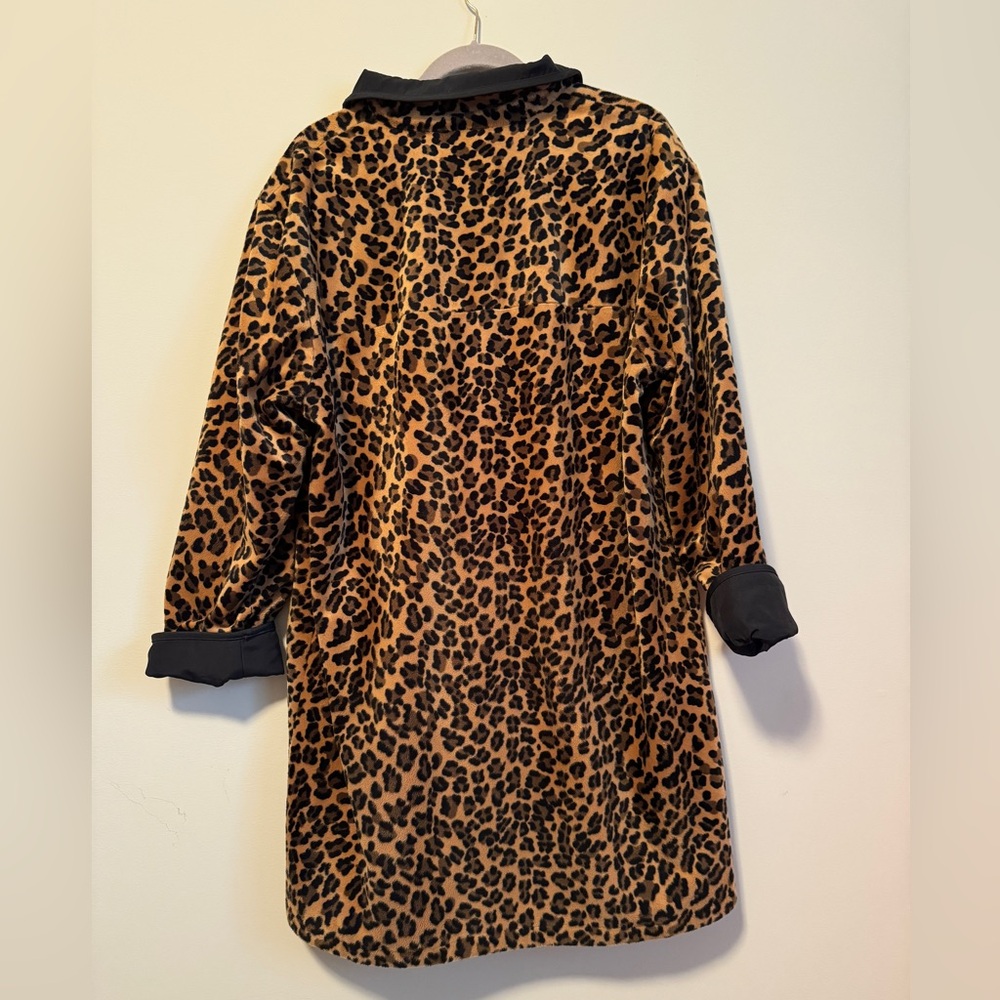 Reversible black/leopard print coat - Picture 2 of 5